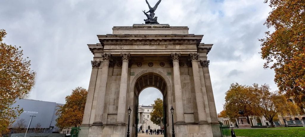 Wellington Arch in Mayfair, London